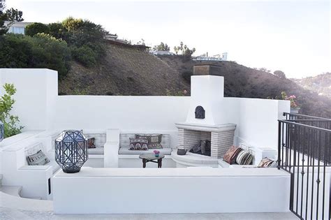 Mediterranean Style Patio With Corner Fireplace Mediterranean Deckpatio