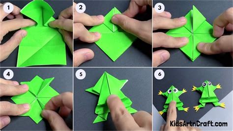 How To Make Origami Paper Frog Step By Step Instructions Kids Art And Craft