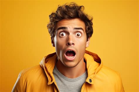 Premium Ai Image Young Man Expressing Surprise And Shock Emotion With