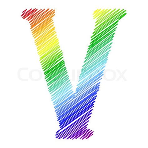 Deciphering these vs takes a little practice, but you get used to it. Stock vector of 'Sketch style rainbow alphabet with ...
