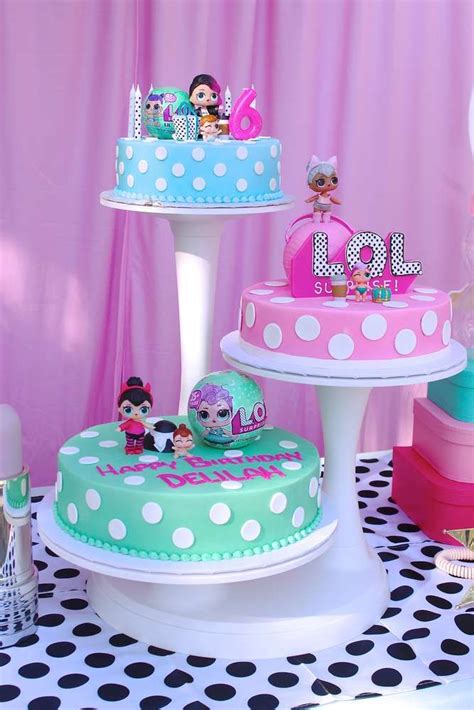 This cake idea can be a fun twist on a tradicional cake. LOL Surprise Doll Birthday Party Ideas | Photo 1 of 17 | Doll birthday cake, Birthday surprise ...
