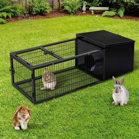 Medium Metal Rabbit Hutch Pet Rabbit Cage Indoor Hamster Enclosure