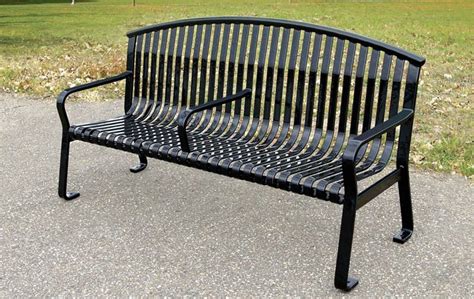 Belson Gallery Mf2204 Metal Armor Coated Steel Park Bench With Center Arm