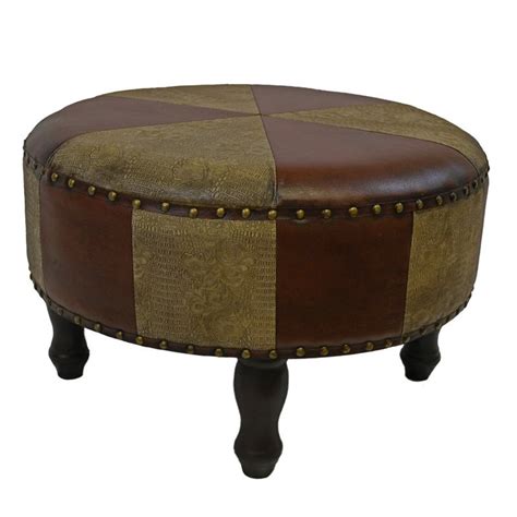 Our round, leather sidney ottoman offers a classic look with a modern twist. Sicily 24" Round Ottoman Stool in Mix Pattern - YWLF-2523-MX