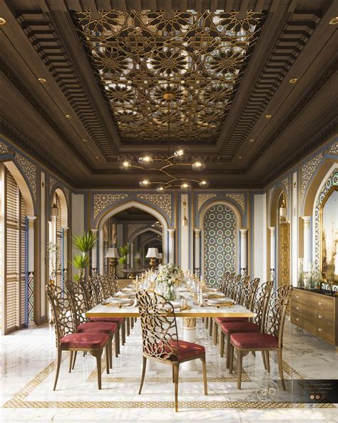 Luxury Arabian Majlis And Dining Space On Behance Luxury Ceiling