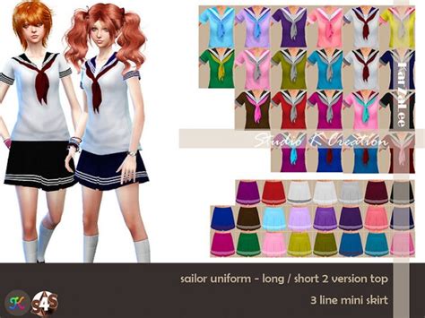 Studio K Creation Sailor Uniform For Female • Sims 4 Downloads