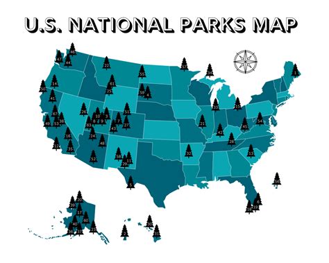 Your Printable Us National Parks Map With All 63 Parks 2021