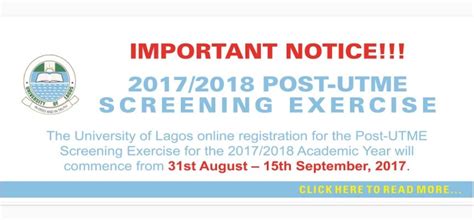 The university has remained one of the most competitive in the country in terms of admissions. UNILAG Post UTME 2019 Form, Cut-off Mark & Aptitude Test ...