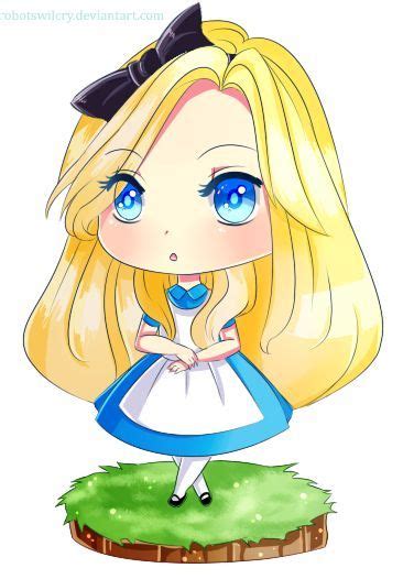 Alice In Wonderland Chibi Disney Fan Art Kawaii Disney Desenho Chibi