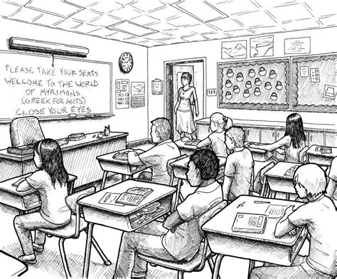 Class Room Drawing Images School Classroom Drawing At Getdrawings
