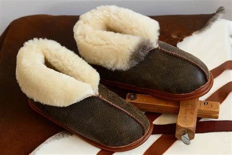 The Best Mens Sheepskin Slippers Shearling Booties Fur Etsy