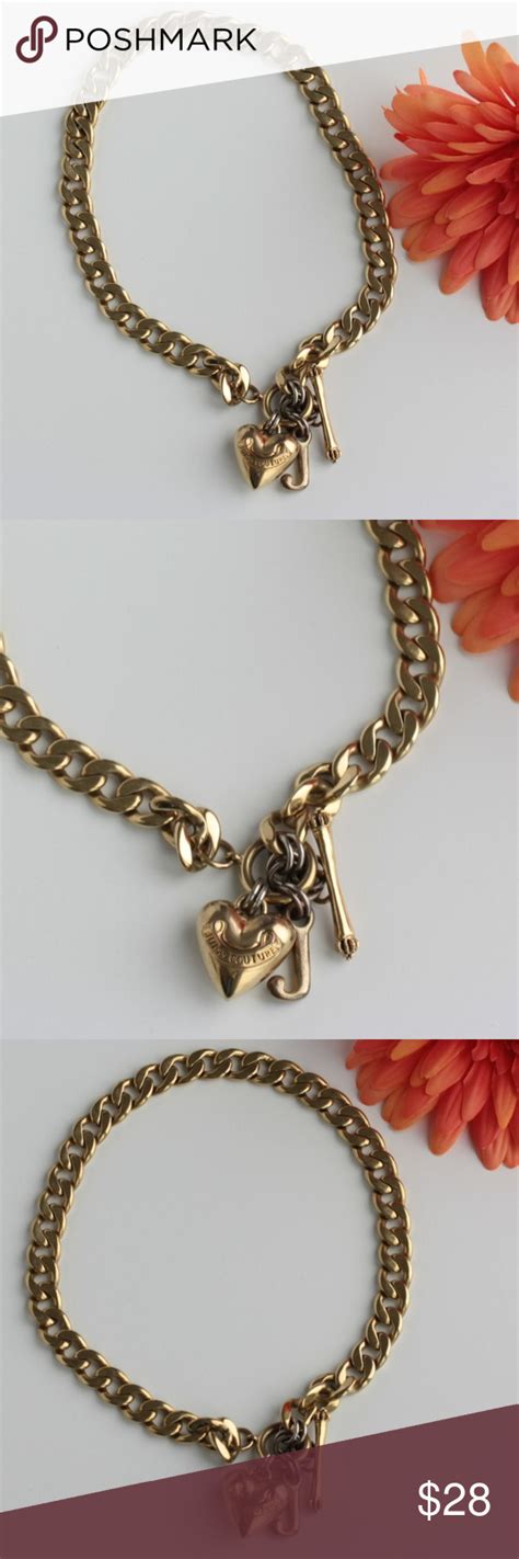 Juicy Couture Necklace Heavy Weight Puff Heart Juicy Couture Jewelry