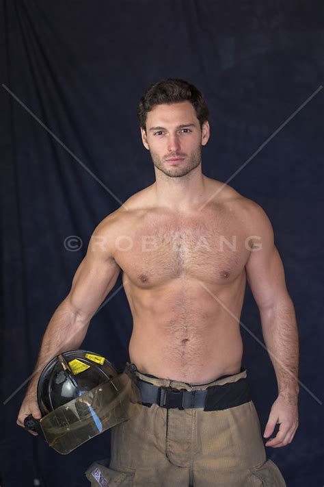 Hunky Fireman Holding His Helmet Rob Lang Images