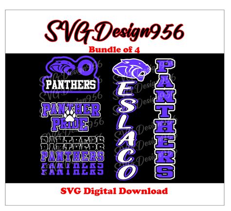 Panthers School Pride Design Bundle Pack Weslaco Panthers Spirit