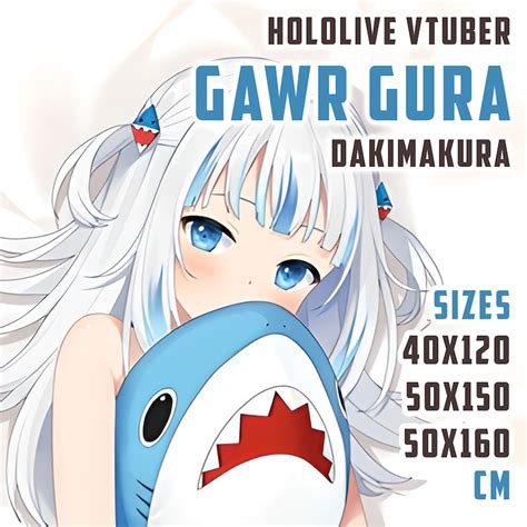Dakimakura Gawr Gura Hololive Anime Body Pillow Cover Case Double Side