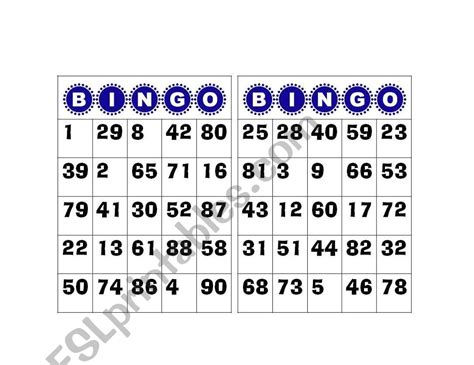 Bingo Numbers 1 To 100 Esl Worksheet By Gabyca145