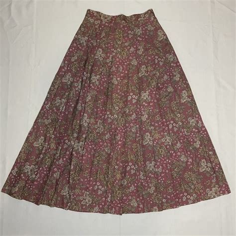 Laura Ashley Skirts Vintage Laura Ashley Red Floral Maxi Skirt