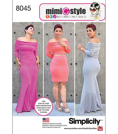 Simplicity Miss And Plus Size Knit Dress From Mimi G Style 20w 28w Joann Jo Ann Figure