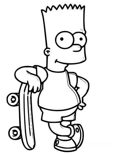 Bart Simpson Sad Coloring Pages Coloring Pages