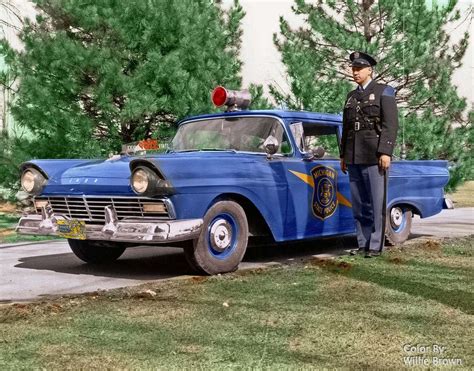 1957 Michigan State Police Police Cars Ford Police Old Police Cars