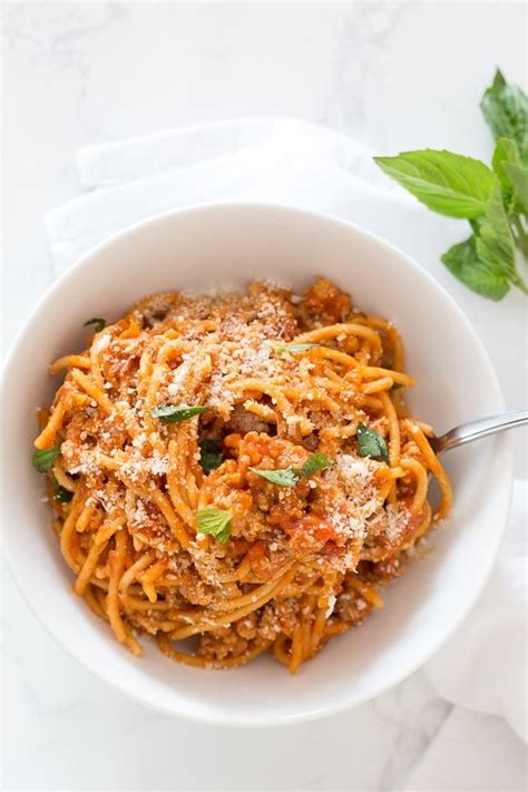 Then you stir in some fresh basil and freshly grated parmesan and it is just made the insta pot ground beef & pasta and wanted to ask if i doubled recipe, would cooking time be double? Instant Pot One-Pot Spaghetti with Meat Sauce - Vincent Pennington