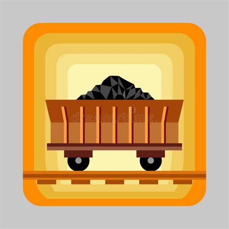 Wagon Coal Energy Concept Background Cartoon Style Stock Vector