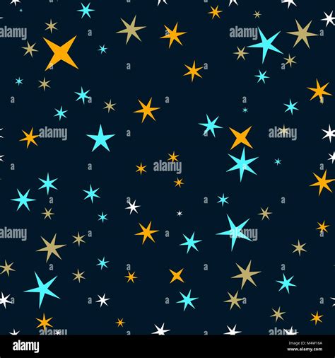 Star Seamless Pattern Star Sky Seamless Vector Pattern Colorful Stars
