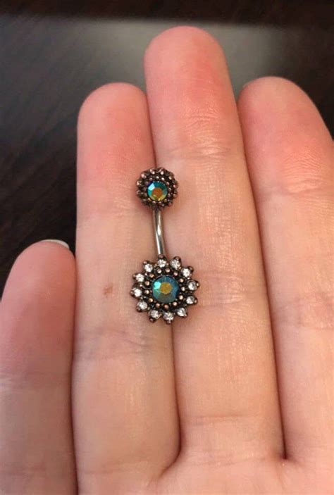 Boho Flower Belly Ring Etsy Belly Button Piercing Jewelry