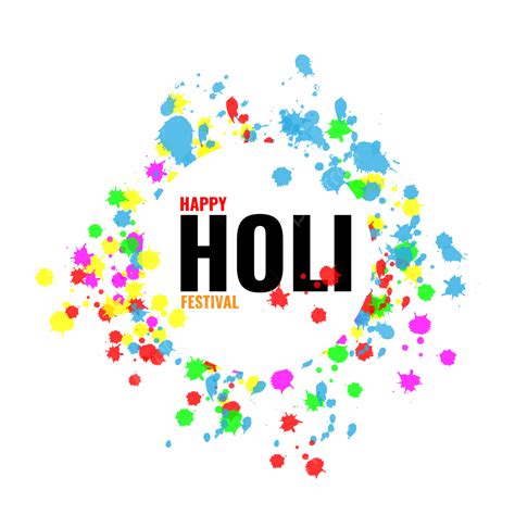 Holi Festival Clipart Vector Happy Holi Festival With Splash Color