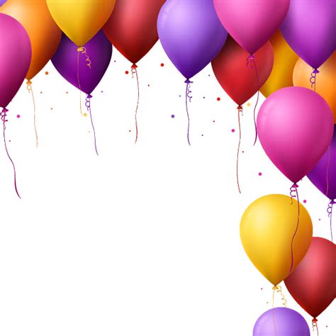 Блог Колибри Birthday Colorful Balloons With White Background Vector