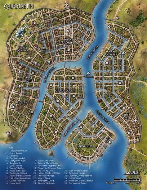 Map Of The City Of Quodeth Fantasy World Map Fantasy City Map