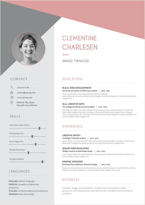 Exemple De Cv Moderne 2019 Cv Design Creative Resume Design Template