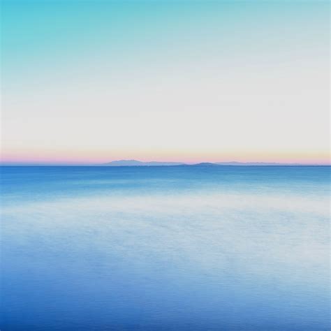 Download Wallpaper 3415x3415 Sea Horizon View Minimalism Blue Ipad