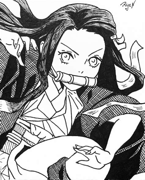 Nezuko Drawings Anime Fanart Ink Drawing Images And Photos Finder
