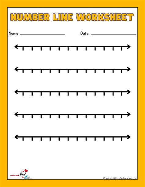 Maths Blank Number Line Worksheets 1 12 Free Download