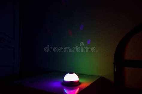 Colorful Night Lamp In The Bedroom Stock Image Image Of Bedroom