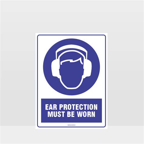 Mandatory Ear Protection Must Be Worn Sign Mandatory Sign Hazard
