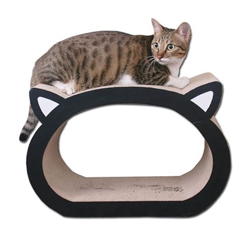 Jin Link Kitty Lounge Scratcher Cat Head Shaped Scratcher Cat Toy Bed