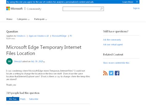 Microsoft Edge Temporary Internet Files Location Microsoft Community