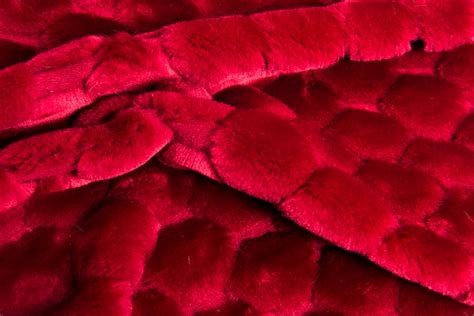 Bright Red Textured Faux Fur Fabric By The Metre 7514 Red