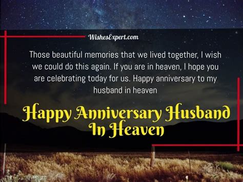 Happy Anniversary To Husband In Heaven