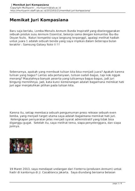 PDF Memikat Juri Kompasiana Achamad Staff Ipb Ac Idachamad Staff