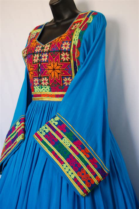 Traditional Kuchi Dress In Blue Afghan Clothes Afghan Dresses