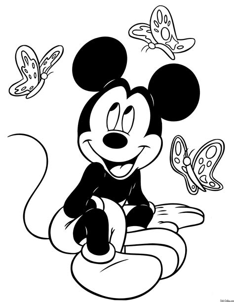 Ver más ideas sobre dibujo de minnie, mickey, dibujos. Mickey con mariposas para colorear Disney - Gratis Todo