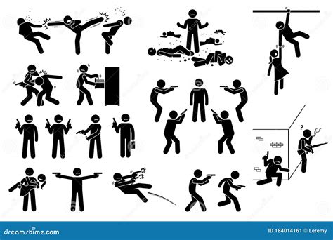 Quotviolence Icon Set Vector Bar Fight Street Fight And Others Quot Stock