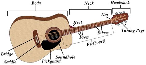 Learning the parts of the guitar for both acoustic and electric guitars is important for every guitarist. GUITAR PARTS DIAGRAM - LOOK, LEARN, QUIZ???