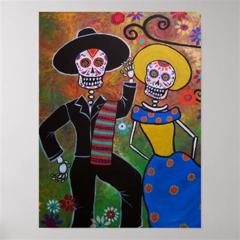 Day Of The Dead Dancing Couple Poster Uk