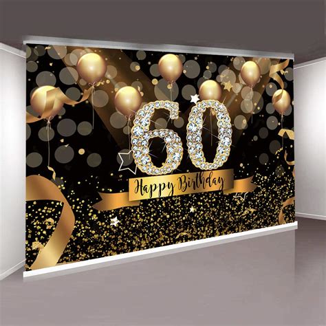 Sensfun Happy 60th Birthday Backdrop For Adult Party 7x5ft Bokeh Circle