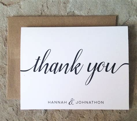 Personalized Thank You Cards Wedding Thank You Notes Black