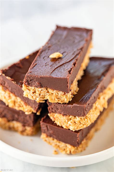 Line a baking sheet with parchment paper and set aside. No Bake Peanut Butter Chocolate Bars Recipe - No Bake Bars ...